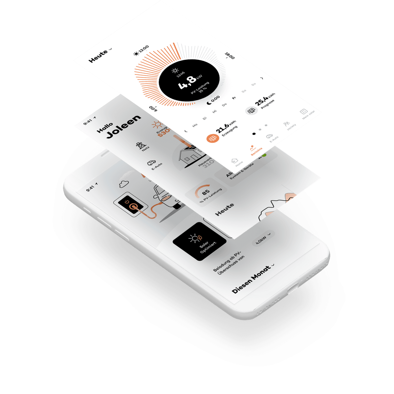 DIe zolar App - Beispielseiten 