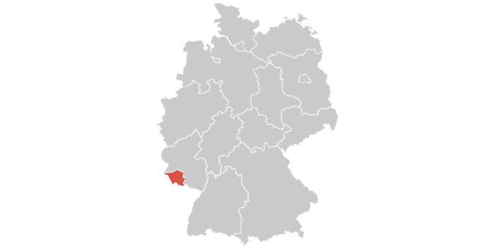 Deutschlandkarte Saarland - Photovoltaik-Förderung im Saarland mit zolar